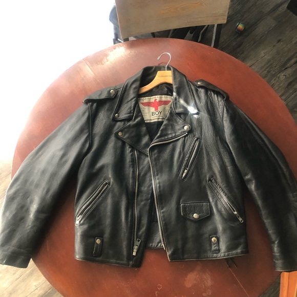 Boy London Jackets & Blazers - Vintage 1992 Boy London Black Leather Motorcycle Jacket